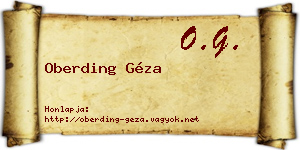 Oberding Géza névjegykártya