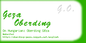 geza oberding business card